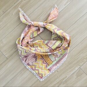 Large Vintage 70s Patchwork Pattern Bandanna